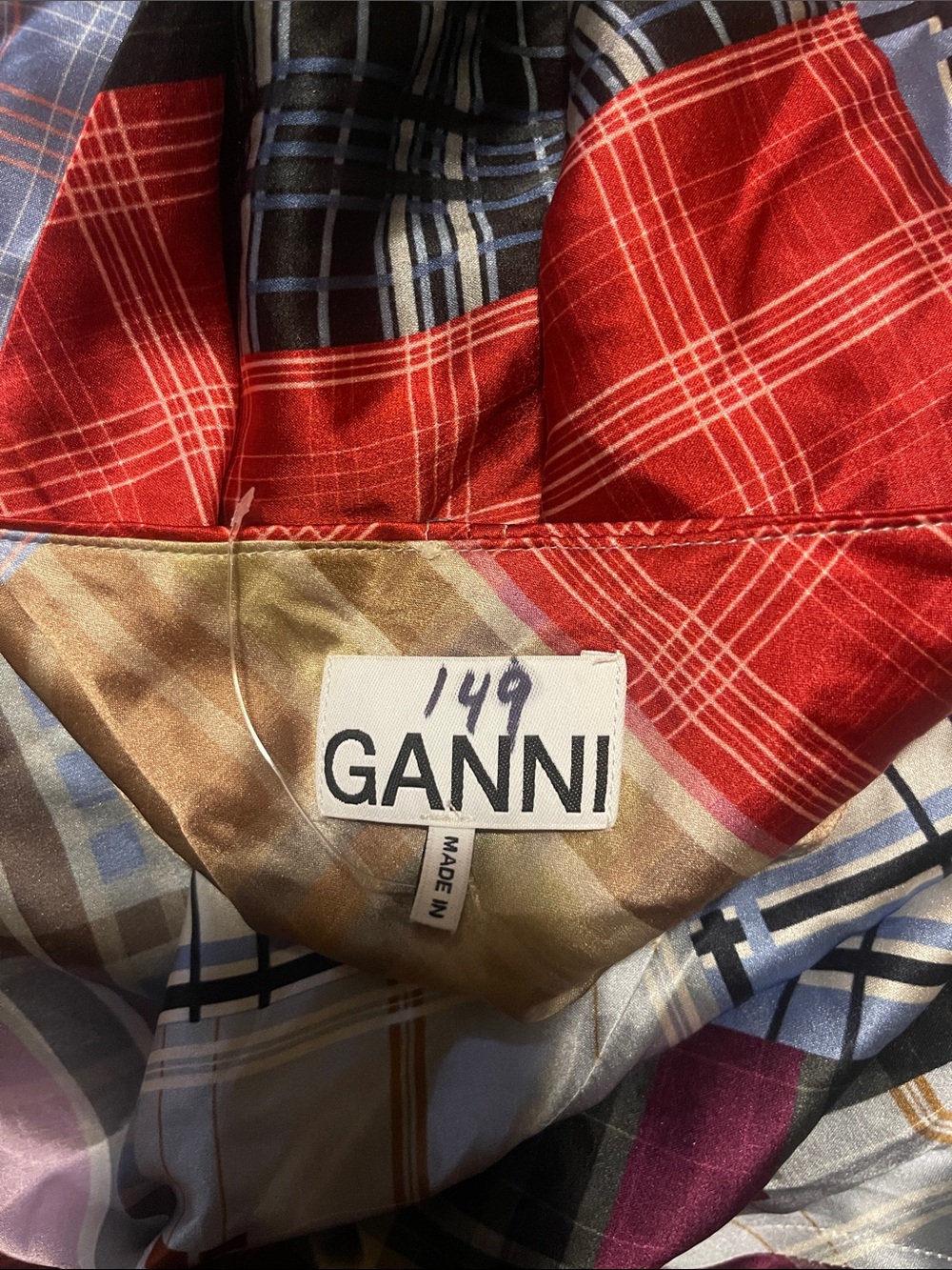 Ganni Plaid Slip Maxi Dress - Picture 5 of 10